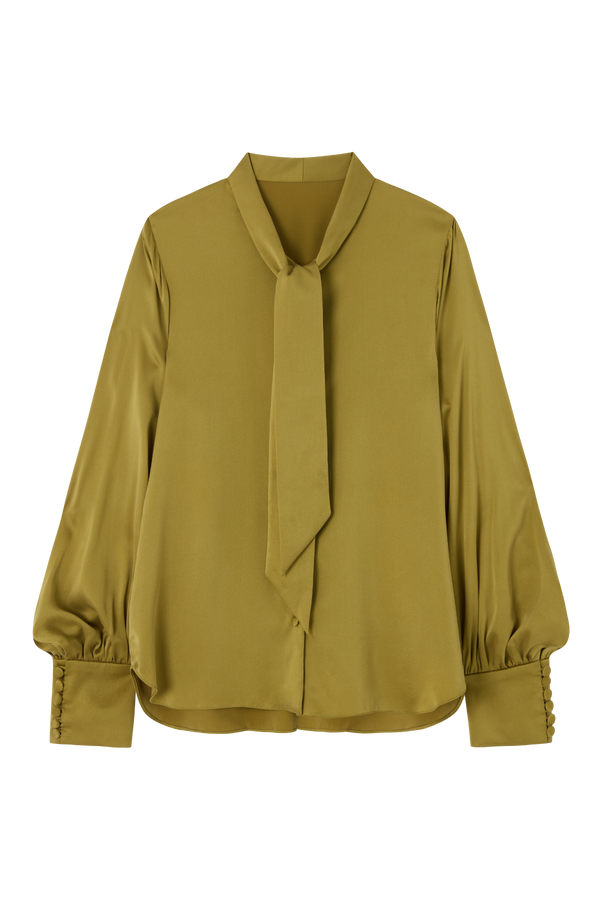 Bow Blouse in Stretch Silk