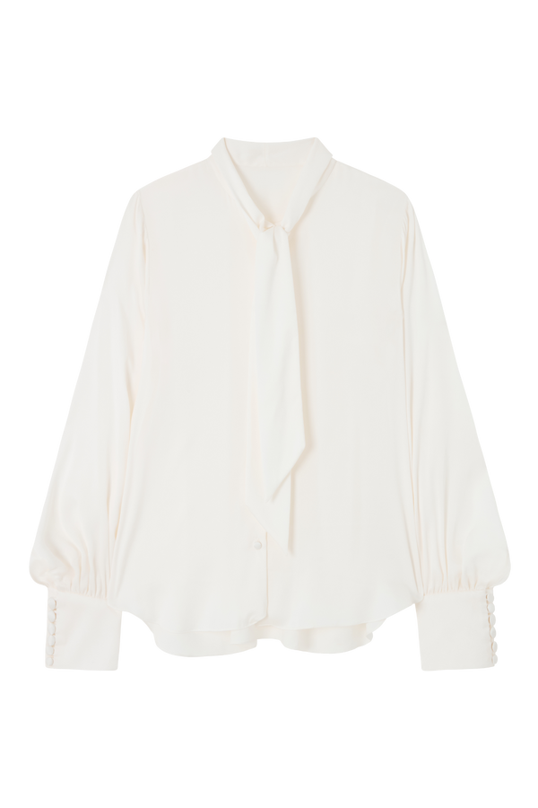 Bow Blouse in Stretch Silk