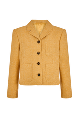 Cropped Jacket with Four Buttons in Boucle