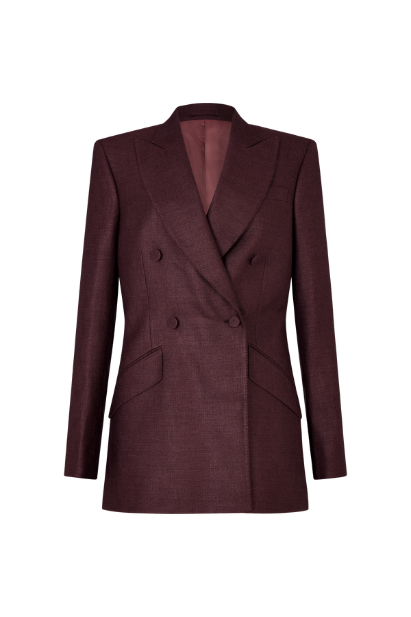 Double Breasted Jacket in Silk Wool
