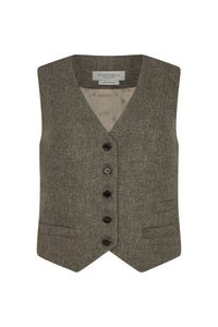 Fitted Waistcoat in Herringbone