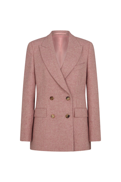 Double Breasted Jacket in Wool Peony – Savile Row for Women