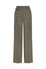 Wide Leg Trouser in Herringbone