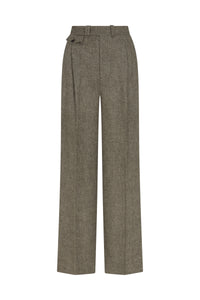 Herringbone Wide Leg Trouser