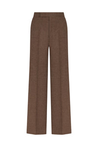 Melange Wool Straight Leg Trouser