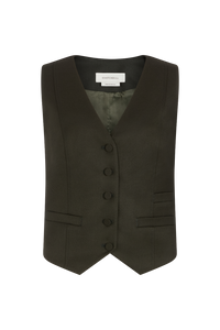 Fitted Waistcoat in Wool Twill