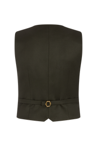 Fitted Waistcoat in Wool Twill