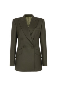 Double Breasted Jacket in Wool Twill