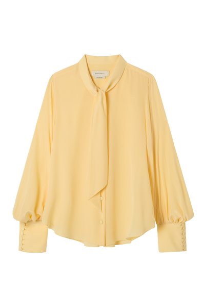 Bow Blouse in Sandwashed Crepe De Chine