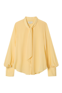 Bow Blouse in Sandwashed Crepe De Chine