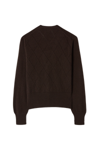 Argyle Pointelle Cardigan in Cashmere