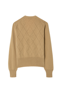 Argyle Pointelle Cardigan in Cashmere