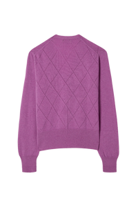Argyle Pointelle Cardigan in Cashmere