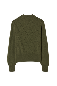 Argyle Pointelle Cardigan in Cashmere