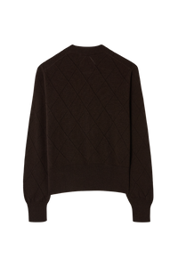 Argyle Pointelle Crew Neck Sweater in Cashmere