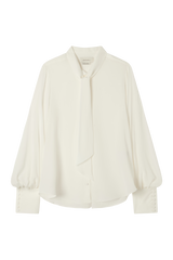 Bow Blouse in Sandwashed Crepe De Chine