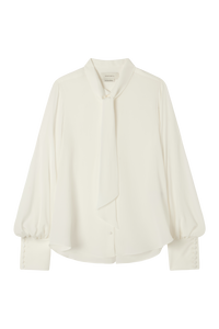 Bow Blouse in Sandwashed Crepe De Chine