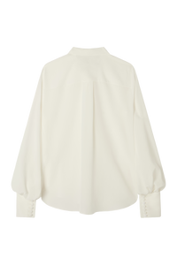 Bow Blouse in Sandwashed Crepe De Chine