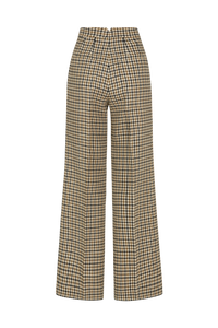 Straight Leg Trouser in Tattersall Wool