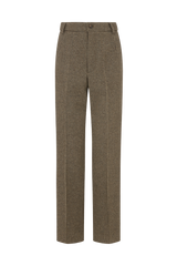 Fitted Trouser in Houndstooth Tweed Wool