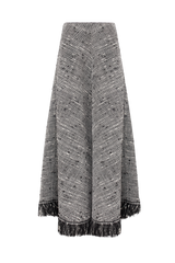Flared Maxi Skirt in Boucle Wool