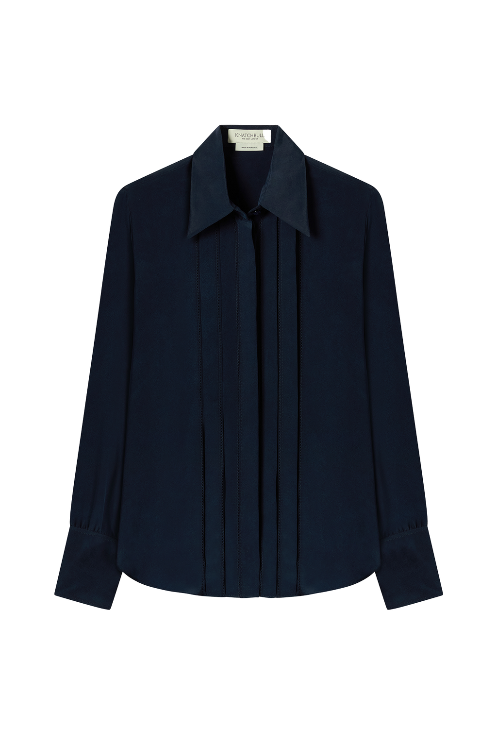 Front Pleat Blouse in Sandwashed Silk Crepe De Chine