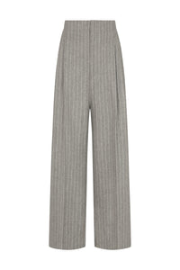 Pinstripe High Waist Wide Leg Trouser