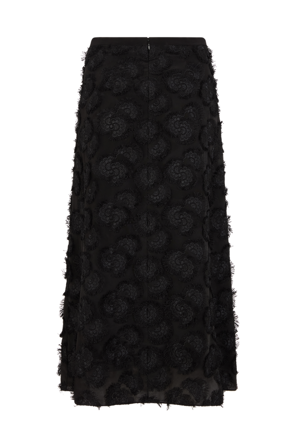 Midi Skirt with Embroidery in Silk