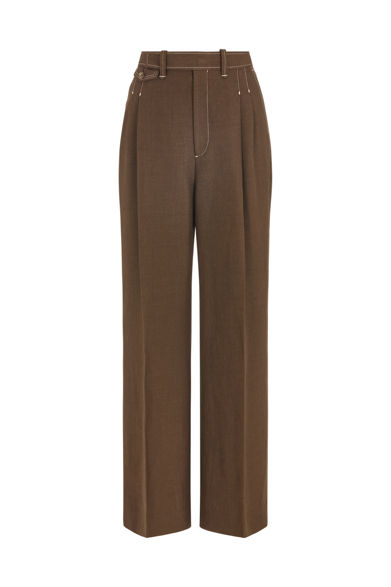 Wide Leg Trouser in Linen