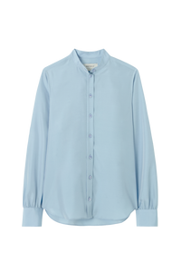 Collarless Blouse in Silk