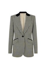 Single Breasted Jacket in Dogtooth Wool