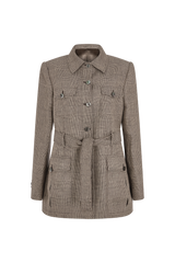 Safari Jacket in Prince of Wales Linen