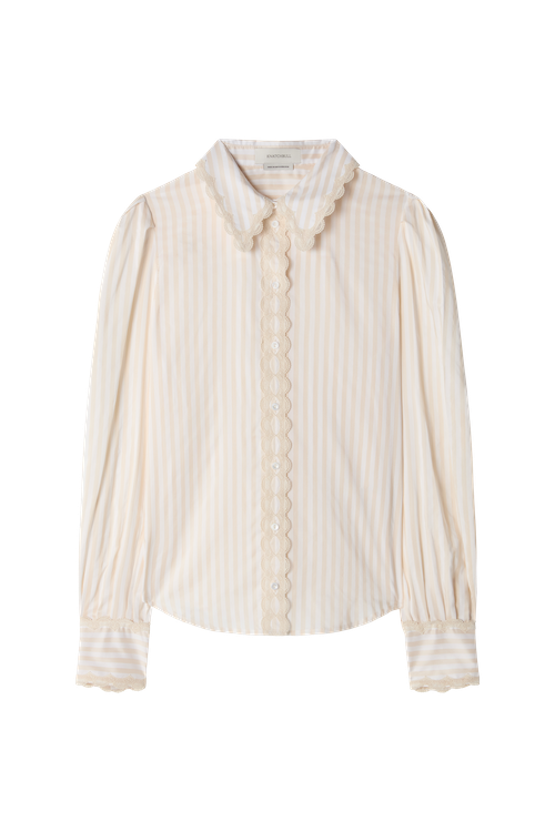 Puff Sleeve Blouse in Silk Cotton