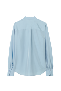 Collarless Blouse in Silk