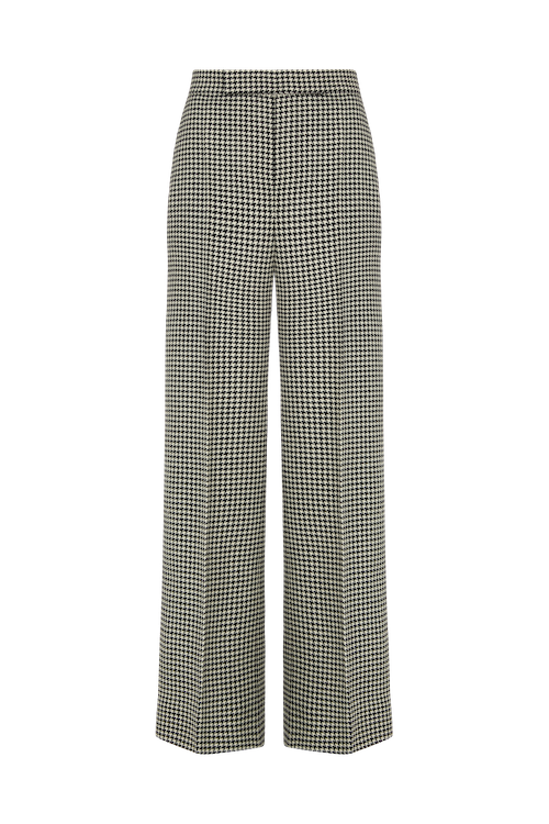 Straight Leg Trouser in Dogtooth Wool
