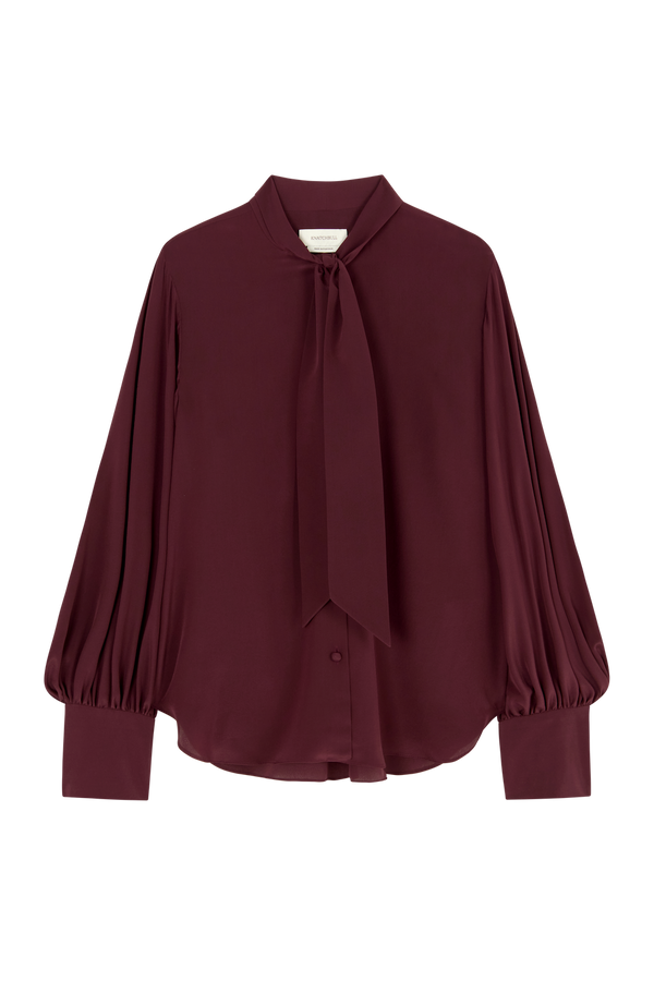 Bow Blouse in Sandwashed Crepe De Chine