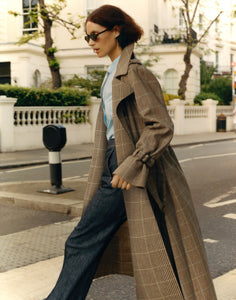 The Trench Coat in Puppytooth Multicoloured – Savile Row for Women