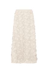 Midi Skirt with Embroidery in Silk