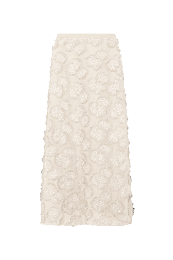 Midi Skirt with Embroidery in Silk