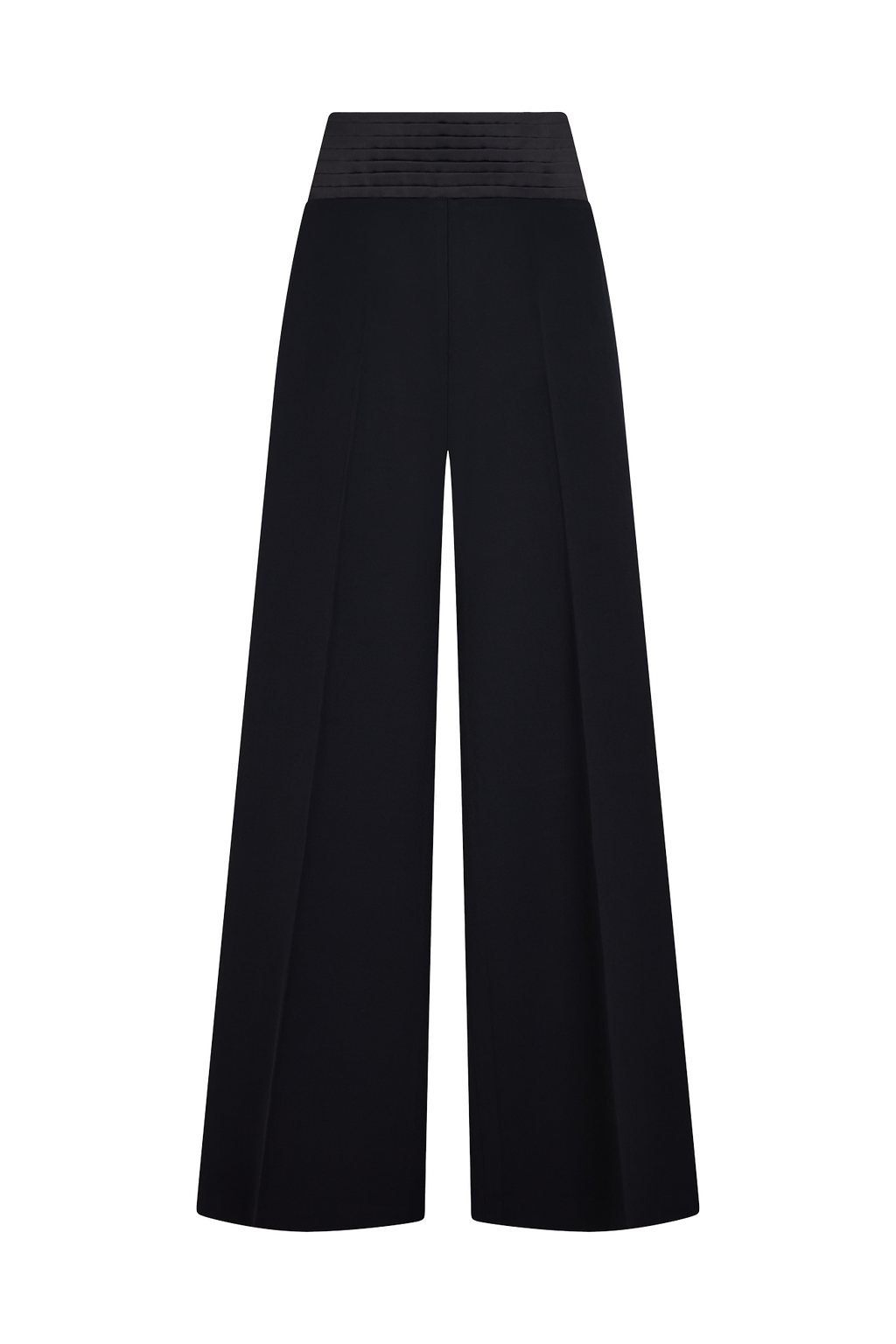 Palazzo Trouser with Tuxedo Stripe & Cummerbund in Barathea