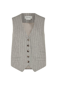 Fitted Waistcoat in Wool Pinstripe