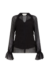 Puckered Pleat Blouse in Silk