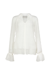 Puckered Pleat Blouse in Silk