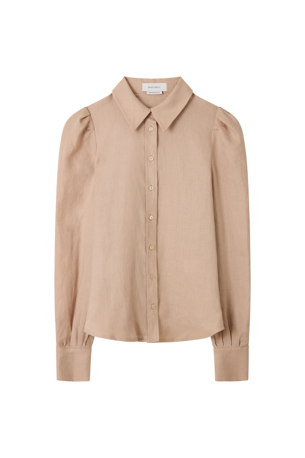 Puff Sleeve Blouse in Linen