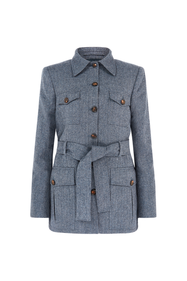 Safari Jacket in Herringbone Wool