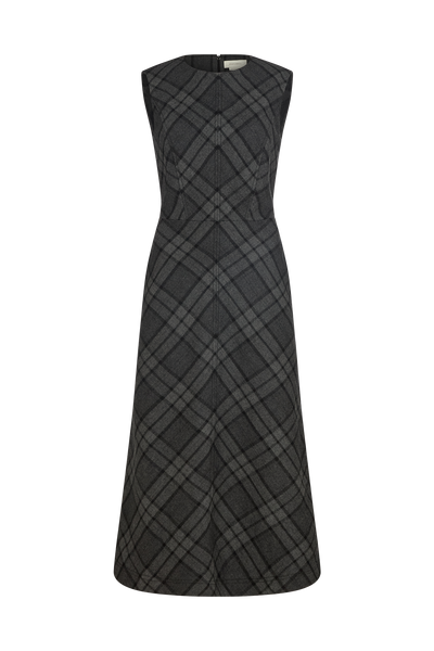 Sartorial Sleeveless Dress in Check Flannel