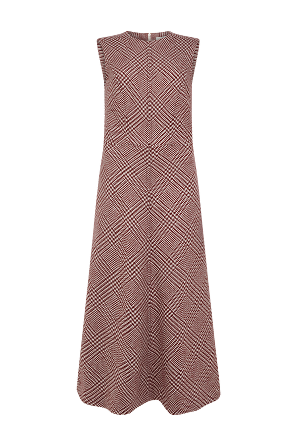 Sartorial Sleeveless Dress in Wool Check