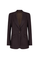 Single Breasted Jacket in Wool Pinstripe