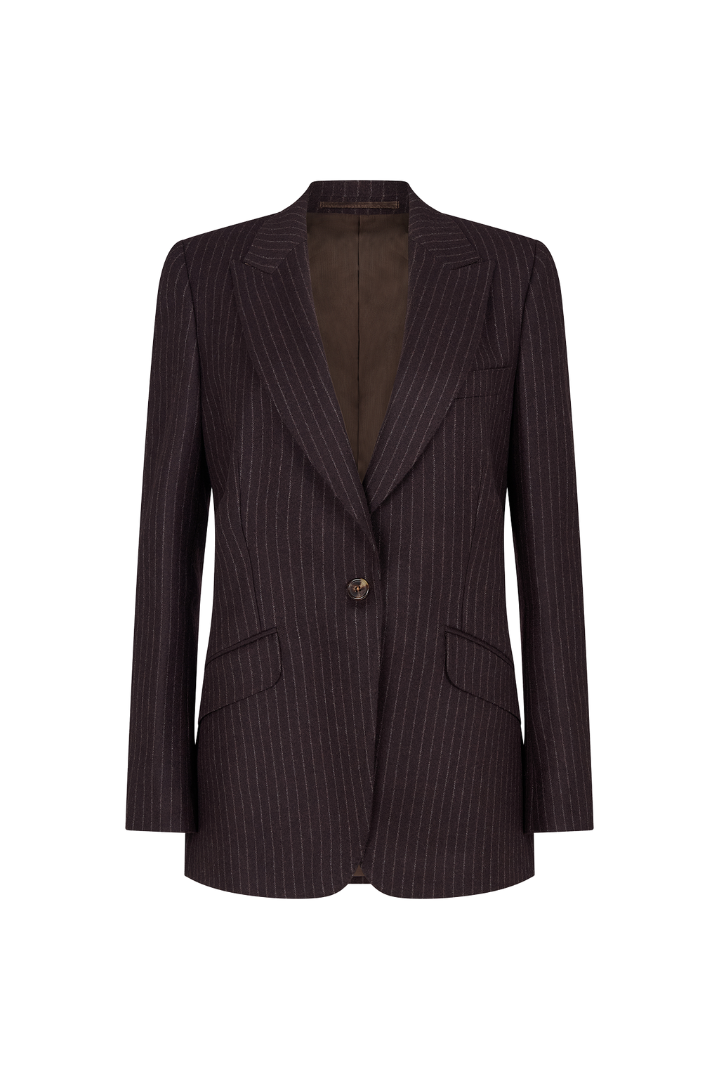 Single Breasted Jacket in Wool Pinstripe