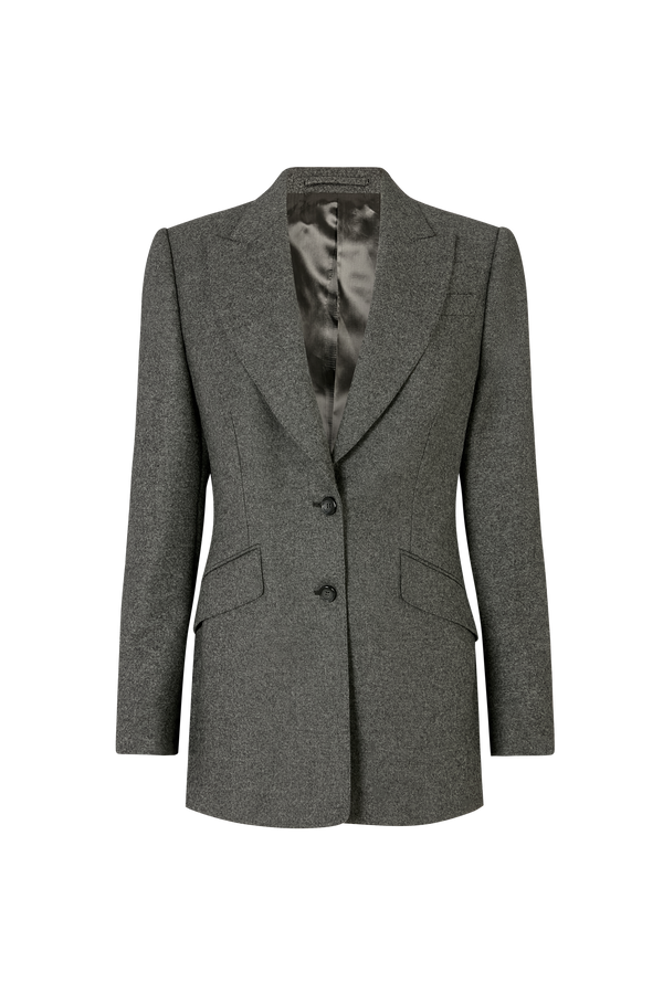 Single Breasted Jacket with Two Buttons in Wool
